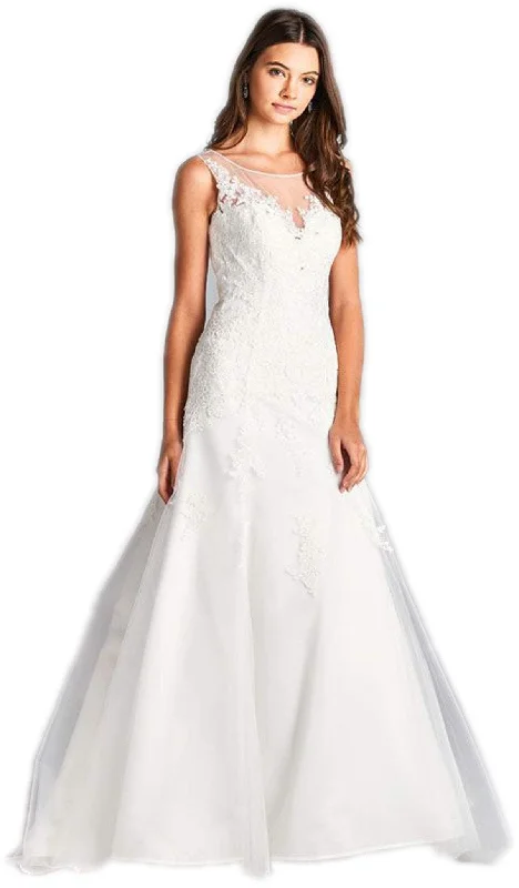 Luxury Lace Gown Trevi Collection - Lace Applique A-line Wedding Gown