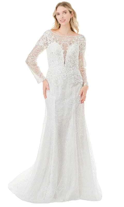Timeless Dress Trevi Collection Bridal - MS0028 Illusion V-Back Lace Bridal Dress